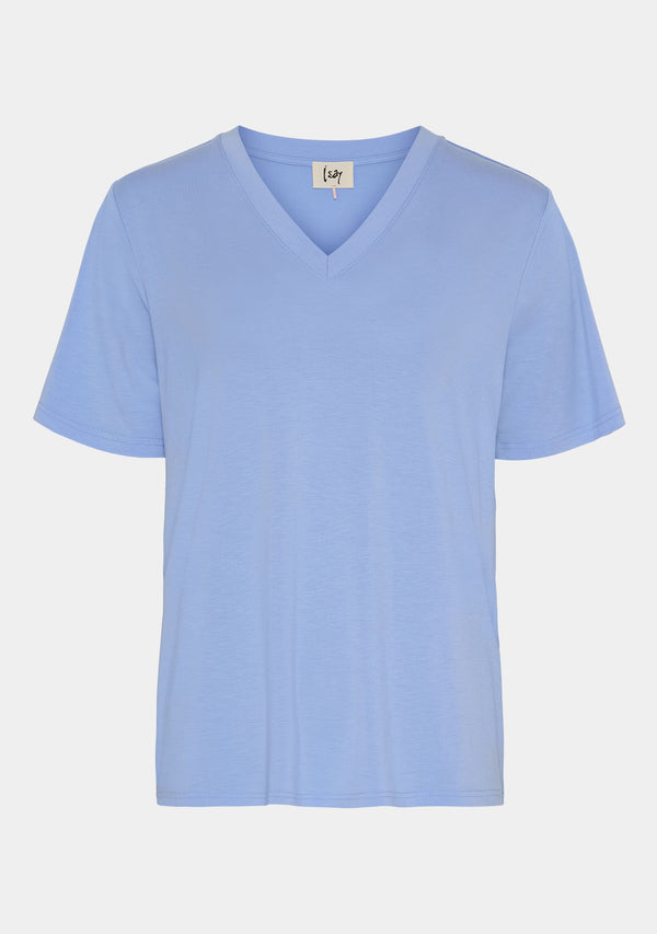 I SAY Gritt V-Neck T-Shirt T-Shirts 645 Skyblue