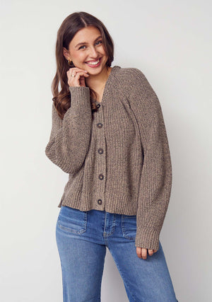 I SAY Gunda Knit Cardigan Knitwear M77 Black/Potato Melange