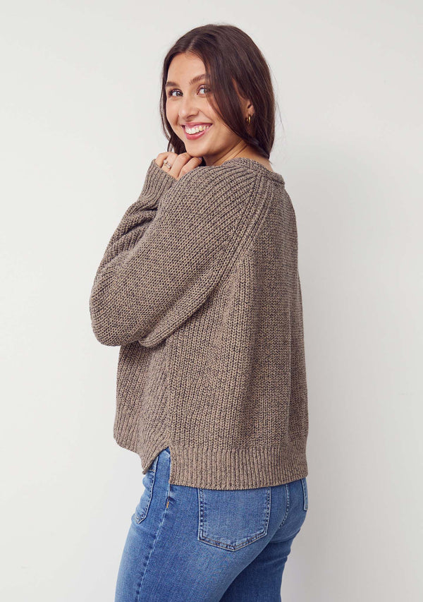 I SAY Gunda Knit Cardigan Knitwear M77 Black/Potato Melange