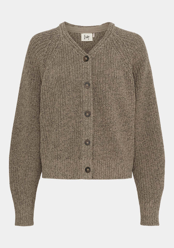 I SAY Gunda Knit Cardigan Knitwear M77 Black/Potato Melange