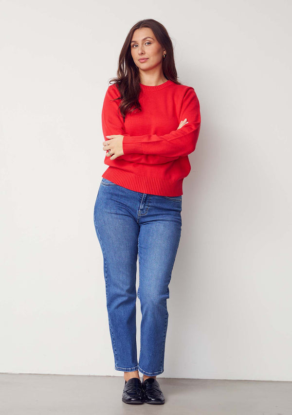 I SAY Gwen Basic Pullover Knitwear 432 Fresh Red