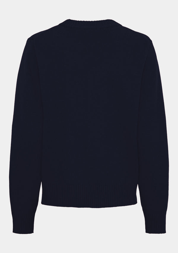 I SAY Gwen Basic Pullover Knitwear 640 Navy