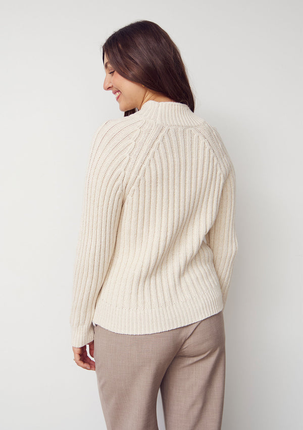 I SAY Gwen Highneck Pullover Knitwear 101 Broken White