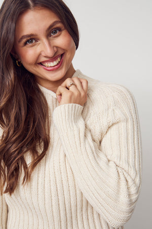 I SAY Gwen Highneck Pullover Knitwear 101 Broken White