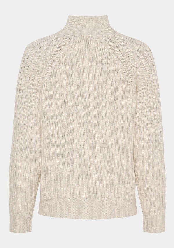 I SAY Gwen Highneck Pullover Knitwear 101 Broken White
