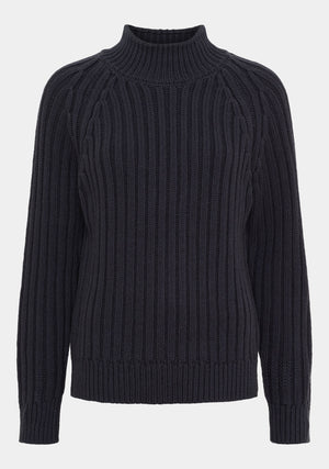 I SAY Gwen Highneck Pullover Knitwear 640 Navy