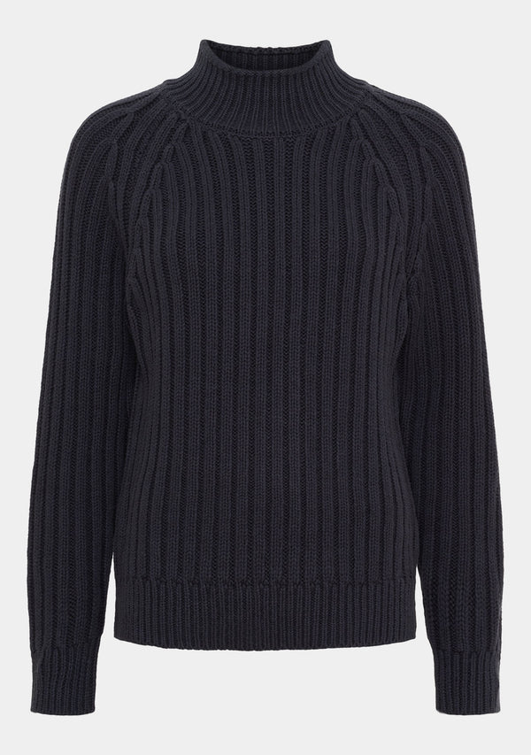 I SAY Gwen Highneck Pullover Knitwear 640 Navy
