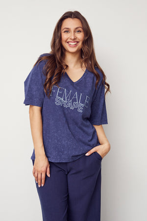 I SAY Haley T-Shirt T-Shirts 635 Washed Navy