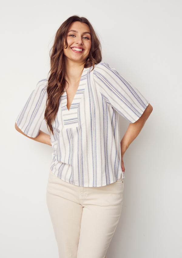 I SAY Haniel Blouse Blouses M74 Bluish Stripe