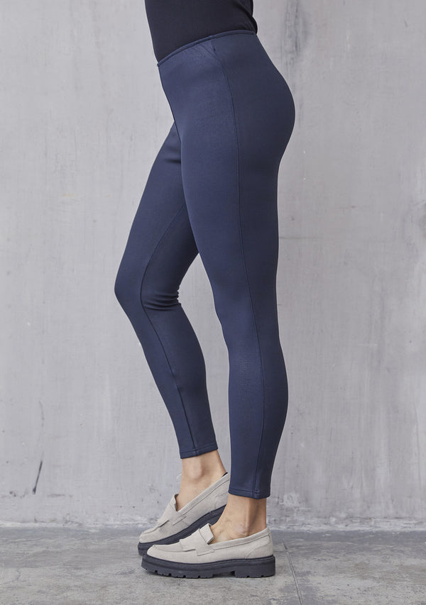 I SAY Helena PU Legging Pants 611 Deep Blue