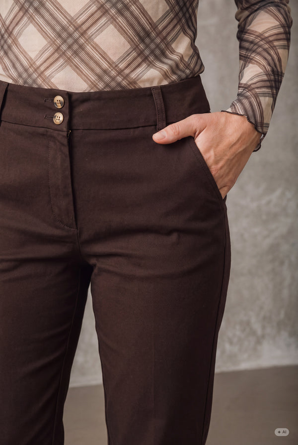 I SAY Isay Chino Pant Pants 356L Dark Brown LONG