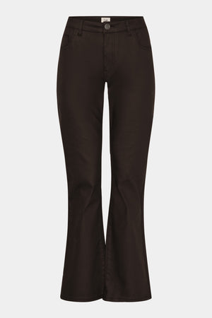 I SAY Isay Flare Coated Pant Pants 356 Dark brown