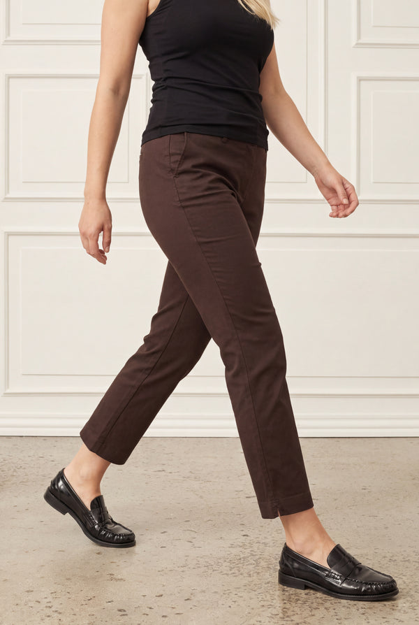 I SAY Isay Highwaist Chino Pants 356 Dark brown