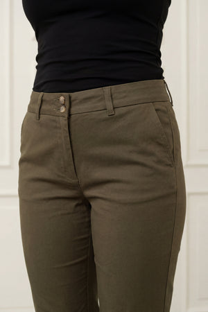 I SAY Isay Long Highwaist Chino Pants 885 Khaki