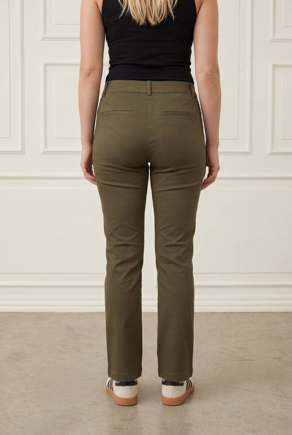 I SAY Isay Long Highwaist Chino Pants 885 Khaki