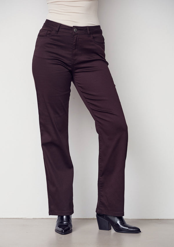 I SAY  Isay Long Straight Pant Pants 356 Dark brown
