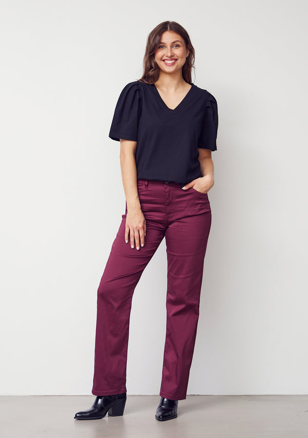 I SAY  Isay Long Straight Pant Pants 434 Wine