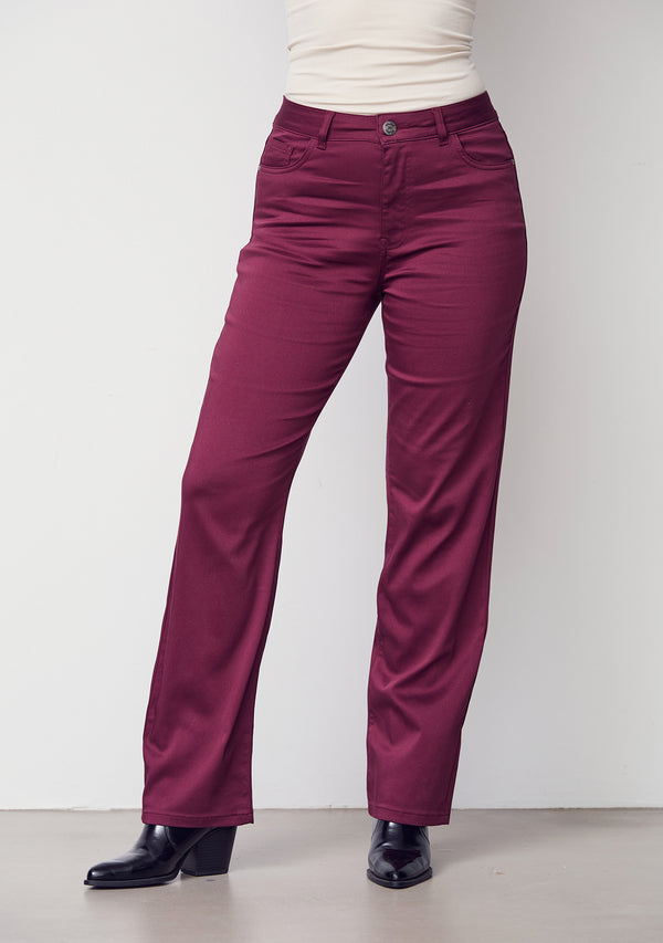 I SAY  Isay Long Straight Pant Pants 434 Wine
