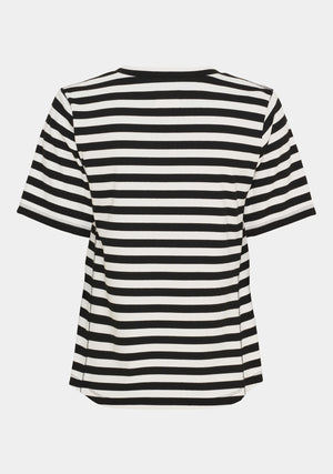 I SAY Jeila T-Shirt T-Shirts B28 Black/Broken White stripe