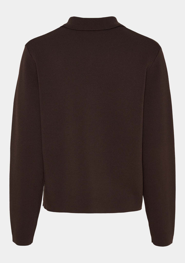I SAY Jena Colar Cardigan Knitwear 356 Dark brown