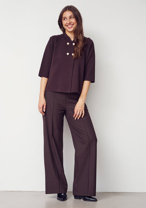 I SAY Jena Poncho Blouse Knitwear 356 Dark brown