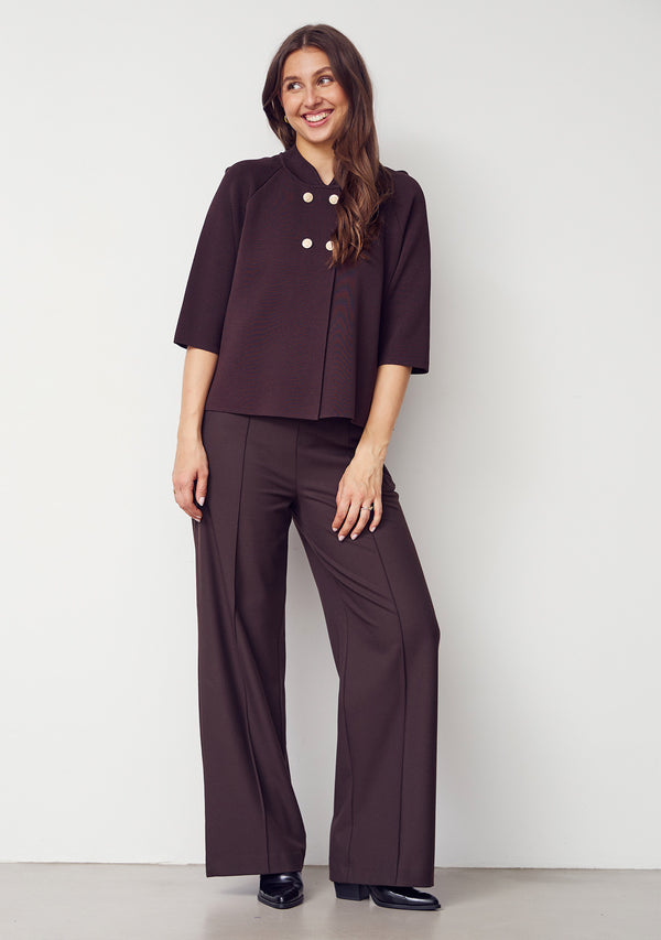 I SAY Jena Poncho Blouse Knitwear 356 Dark brown
