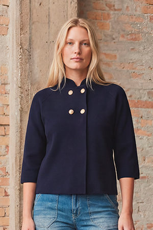 I SAY Jena Poncho Blouse Knitwear 640 Navy