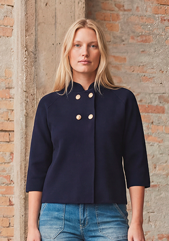 I SAY Jena Poncho Blouse Knitwear 640 Navy
