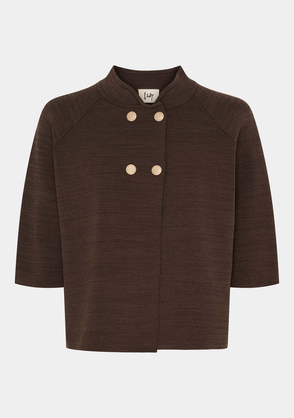 I SAY Jena Poncho Blouse Knitwear 890 Khaki Melange