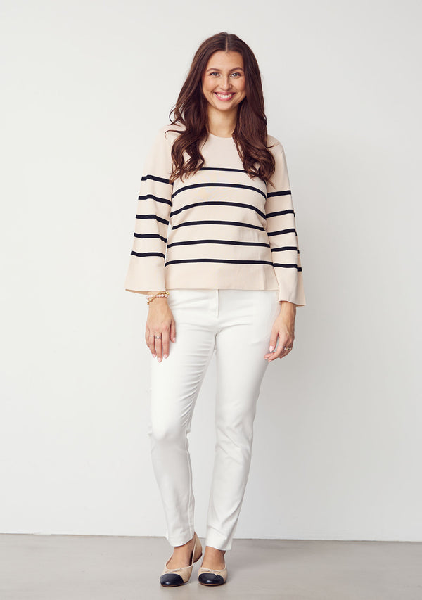 I SAY Jena s/s Knit Knitwear L37 Sand w/Black