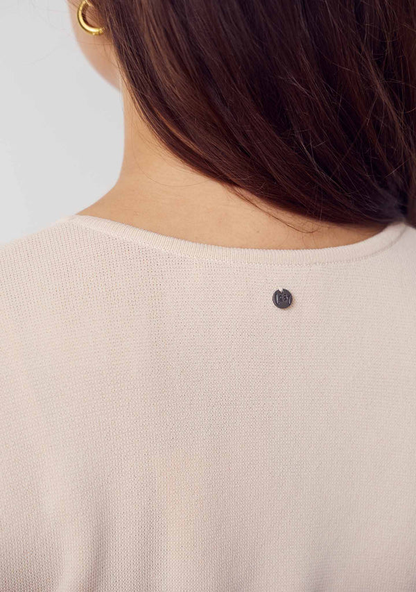 I SAY Jena s/s Knit Knitwear L37 Sand w/Black