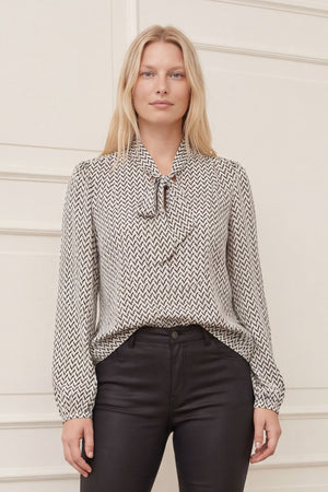 I SAY Jill Blouse Blouses D36 Black Zig Zag