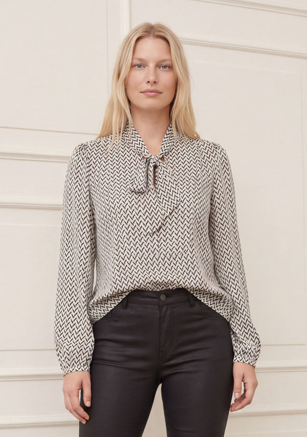 I SAY Jill Blouse Blouses D36 Black Zig Zag