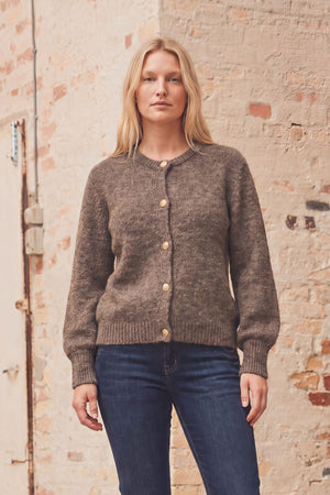 I SAY Joa Knit Cardigan Cardigans 361 Taupe Melange