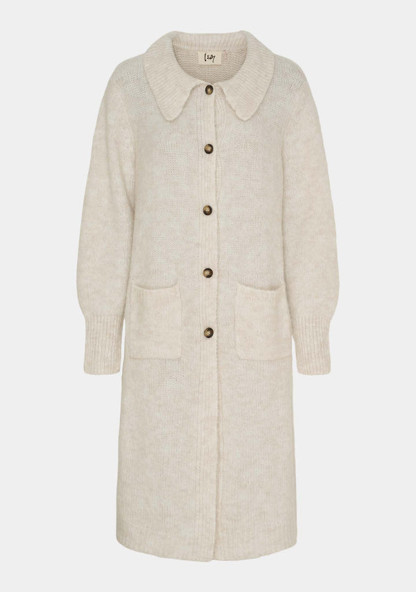 I SAY Joa Long Cardigan Knitwear 101 Broken White