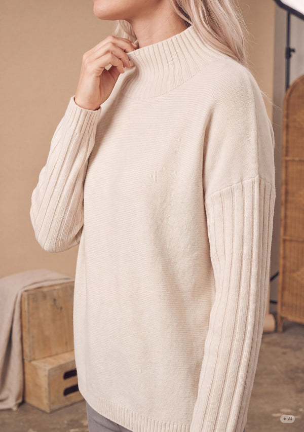 I SAY Kaddy Knit Pullover Knitwear 125 Winter White Melange
