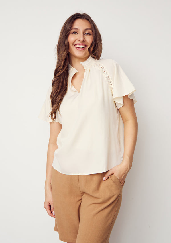 I SAY Konnie s/s Blouse Blouses 146 Cream