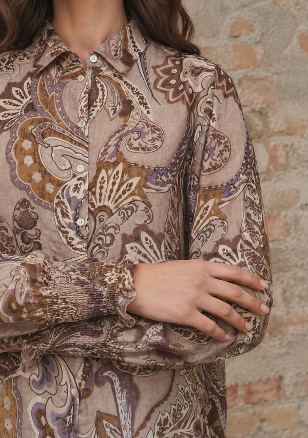 I SAY Lotta Smock Shirt Shirts N45 Taupe Paisley