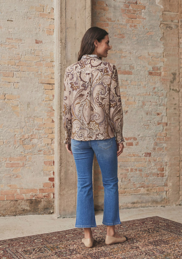I SAY Lotta Smock Shirt Shirts N45 Taupe Paisley