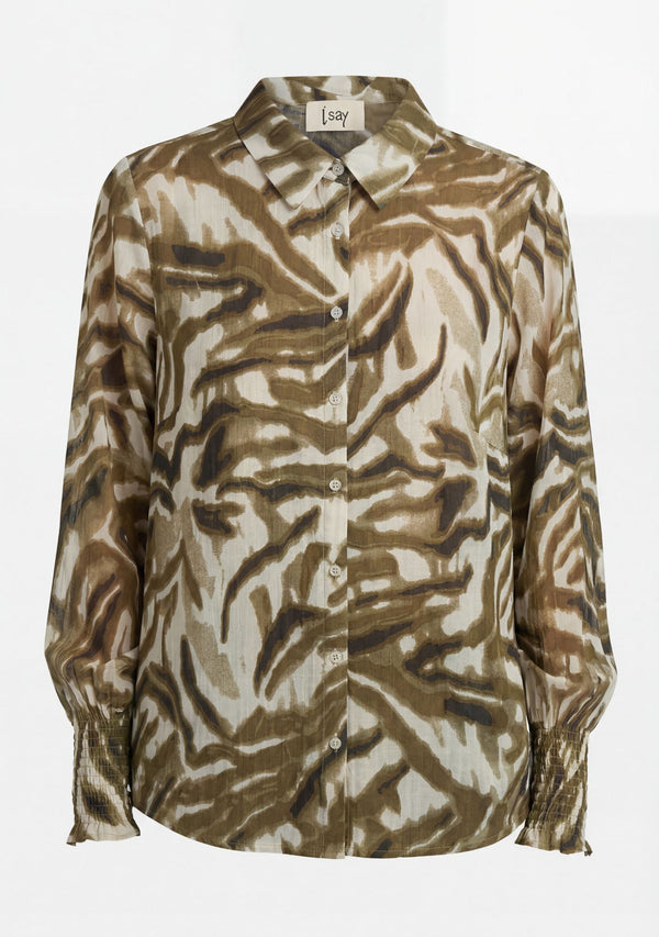 I SAY Lotta Smock Shirt Shirts N49 Khaki Flow