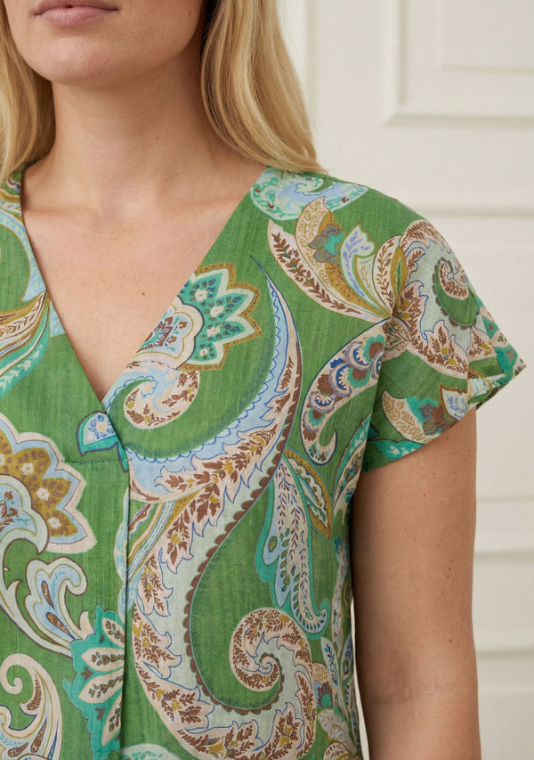 I SAY Lotta Top Tops N37 Grass Green Paisley