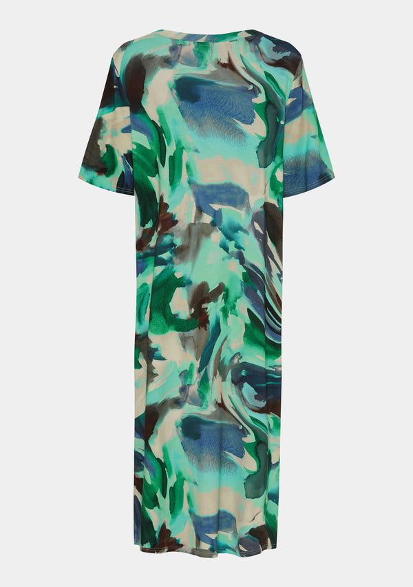 I SAY Louis Printed Long Dress Dresses L90 Green Power