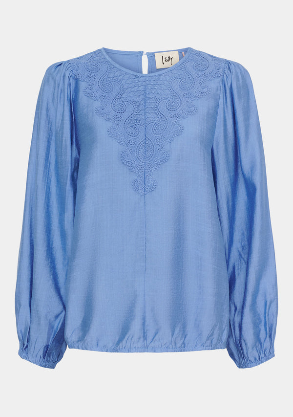 I SAY Lykke Lace Blouse Blouses 604 Blue