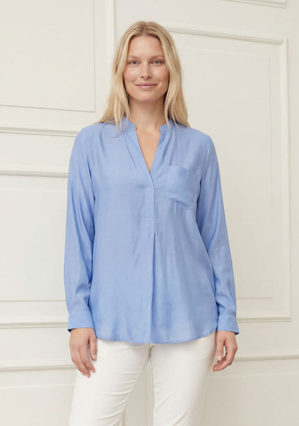I SAY Marie Long Blouse Blouses 645 Skyblue