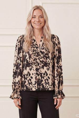 I SAY Melba Pleat Blouse Blouses N57 Earth Print