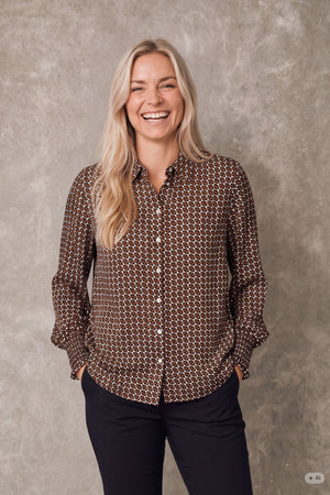 I SAY Melba Printed Blouse Blouses A93 Geometric