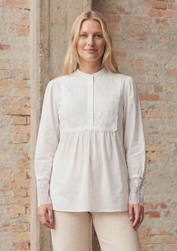 I SAY Merle Lace Blouse Blouses 100 White