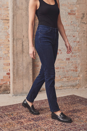 I SAY Monza Long Straight Jeans Pants 601 Blue/Black Wash