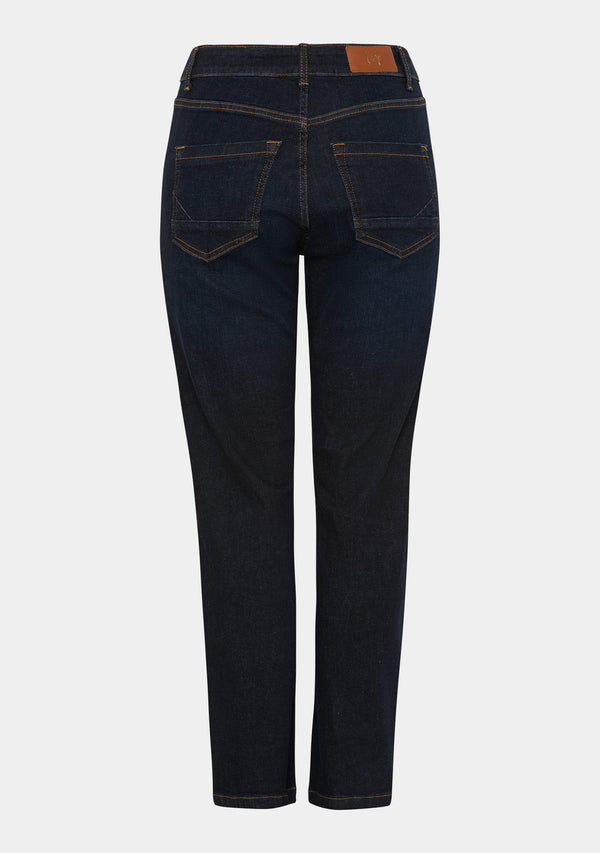 I SAY Monza Straight Jeans Pants 697 Dark Denim Unwashed