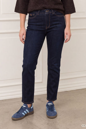 I SAY Monza Straight Jeans Pants 697 Dark Denim Unwashed
